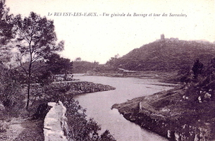 Le Revest-les-Eaux - Vue générale du Barrage et tour des Sarrasins.