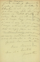Verso de la carte L'orme et l'avenue de Toulon, écrite par Henriette Knecht