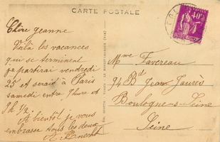 Verso de la carte Maison provençale - Vieille rue écrite par A.Knecht