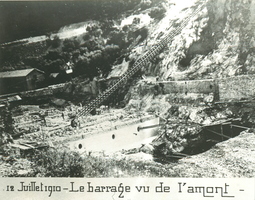 Le barrage vue de l'amont - 12 juillet 1910