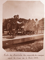 Visite des cheminées des raccords du masque après la crue du 2 juin 1912