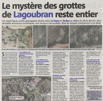 Le mystère des grottes de Lagoubran reste entier